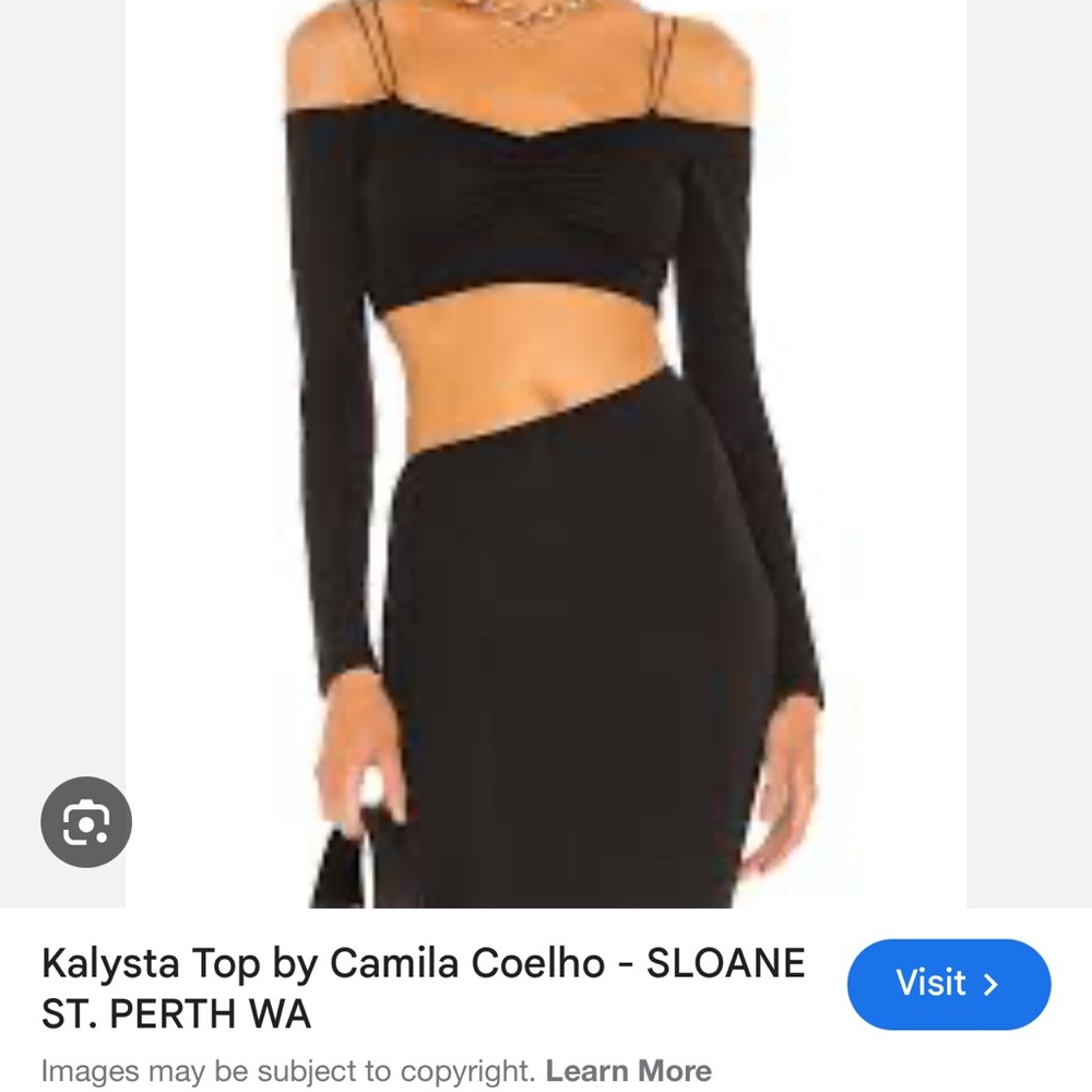 Camila Coelho Elegant Black Off-Shoulder Top